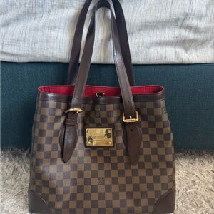 Louis Vuitton Hampstead MM Damier Ebene Coated Canvas Tote Bag